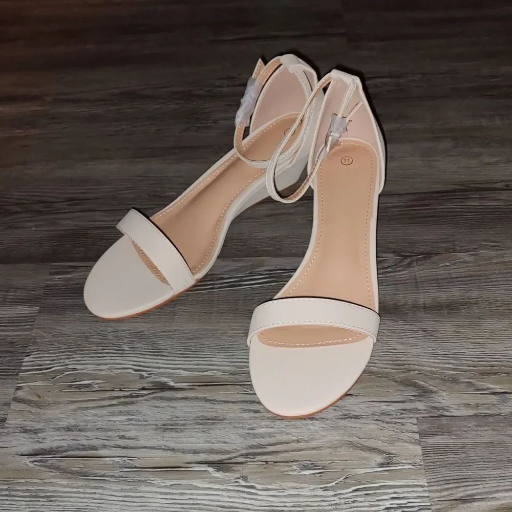 mysoft Women's Open Toe Ankle Strap Low Wedge Sandals Formal Dress Shoes Sz 11